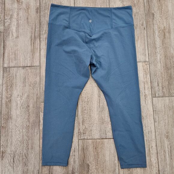 Athleta Tea Dye 7/8 Tight Leggings Womens Size XL Blue High Rise Activewear Gym - Picture 5 of 9
